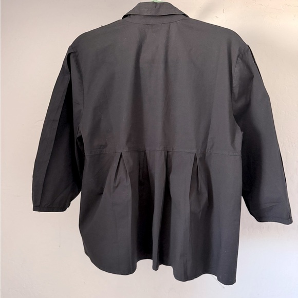 NWT XCVI Black Stretch Cotton Pullover Top - Picture 5 of 7